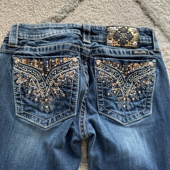 Miss Me Jeans signature boot low rise embellished embroidered pockets sequin 28 - Picture 2 of 9